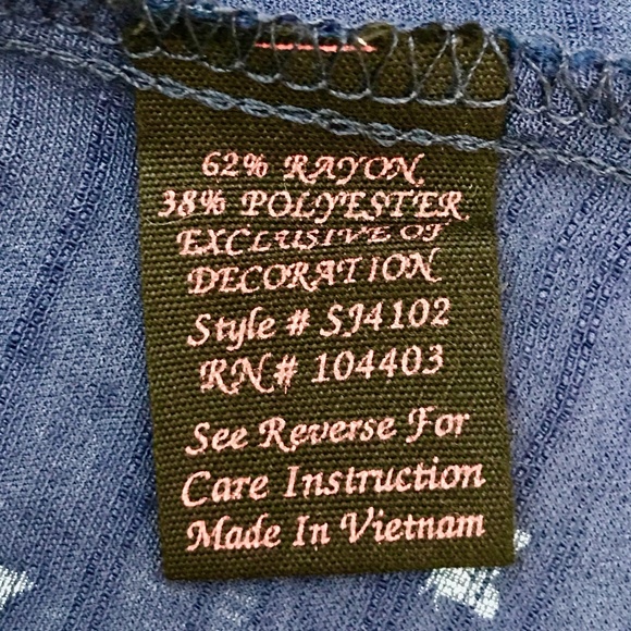 E.M. Navy Cat Print Collar Tie Blouse NWOT - Picture 11 of 13